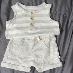 Matching grey & white infant set
